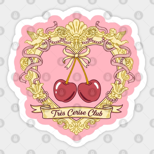 Cherry-Coded Rococo – Très Cerise Club Sticker by Stylecombinator
